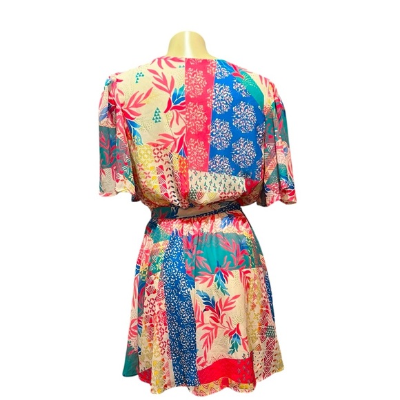 Flying Tomato Blue and Pink Wrap Mini Dress - Picture 8 of 9